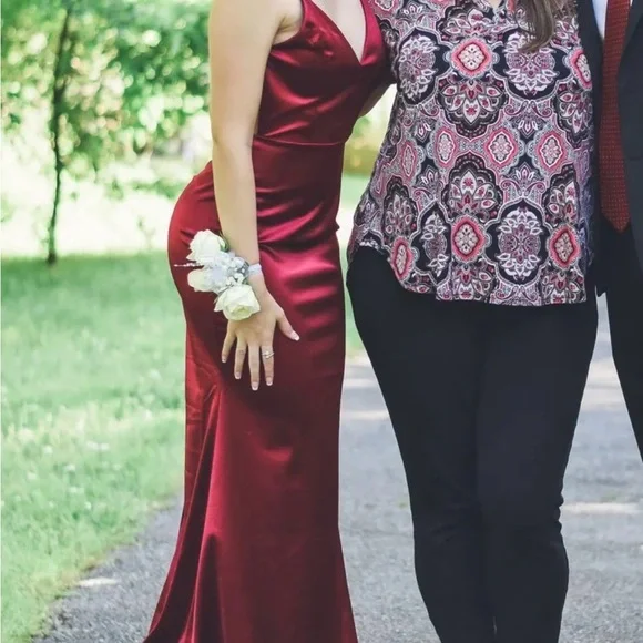 red dresses maternity Maternity Fitted Dark Red Dress